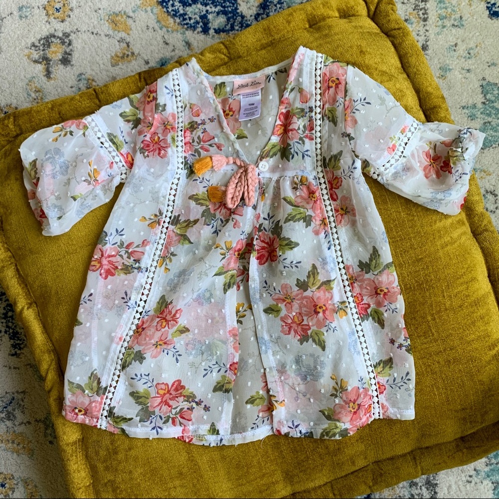 Little Lass Toddler Girl See Thru Tunic Blouse